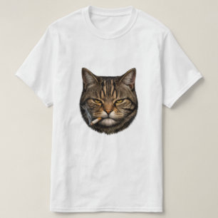 Coole schmunzelnde Katze mit Zigarette T-Shirt