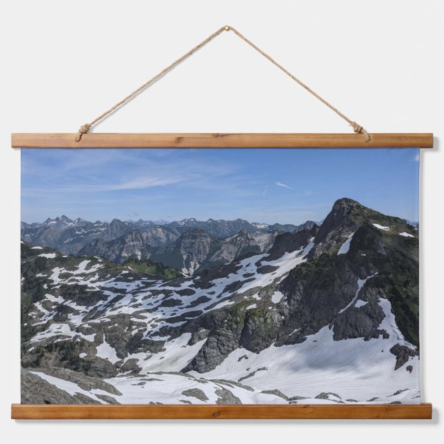 Coole Schneeberge Wandteppich Mit Holzrahmen (Vorne)