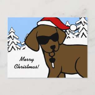 Coole Schokolade Labrador Cartoon Weihnachtsschnee Feiertagspostkarte