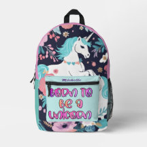 Coole Schultasche, Geboren als Einhorn Personalisi