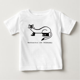 Coole, schwarz-footierte, von FERRET bedrohte Tier Baby T-shirt