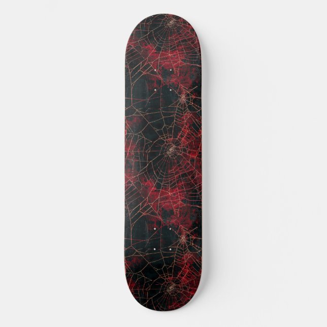 Coole Schwarz-Rot-Spike-Webdesign-Skateboard Skateboard (Vorderseite)