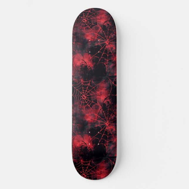 Coole Schwarz-Rot-Spike-Webdesign-Skateboard Skateboard (Vorderseite)