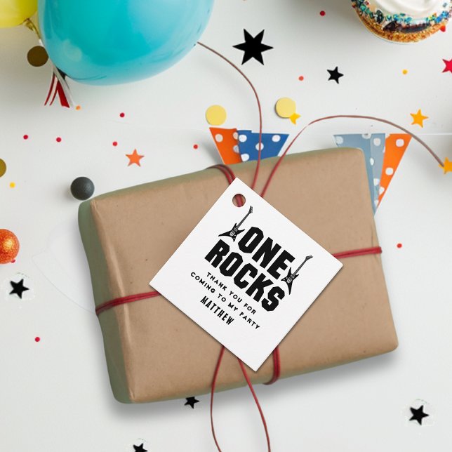 Coole Schwarz-Weiß-Rocks Kinder Vielen Dank Geschenkanhänger (Von Creator hochgeladen)