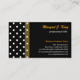 Coole schwarz-weiße Polka-Punkte-Visitenkarten Visitenkarte