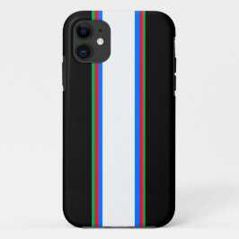 Coole Schwarz-weiße Red Green Blue Racing Streifen Case-Mate iPhone Hülle