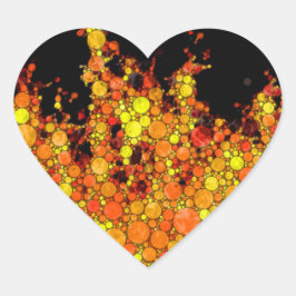 Coole Schwarze Flammen Herz-Aufkleber