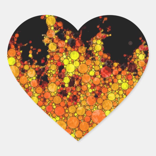 Coole Schwarze Flammen Herz-Aufkleber (Vorderseite)