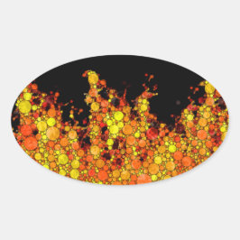 Coole Schwarze Flammen Ovaler Aufkleber