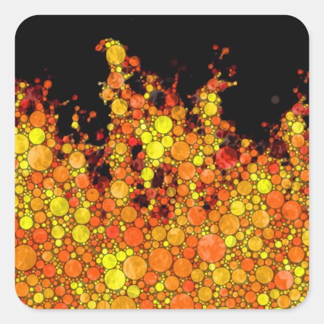Coole Schwarze Flammen Quadratischer Aufkleber (Vorderseite)