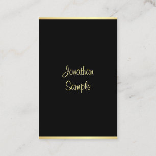 Coole Schwarze Gold Handschrift Personalisiert Visitenkarte