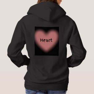 coole schwarze Kapuzenjacke voller Herz Hoodie