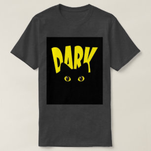 Coole schwarze Katze in dunkler gelber Typografie T-Shirt