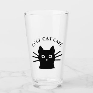 Coole schwarze Katze personalisiert Glas