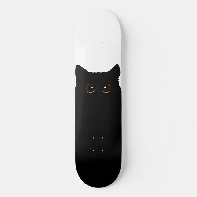 Coole Schwarze Katze Skateboard (Vorderseite)