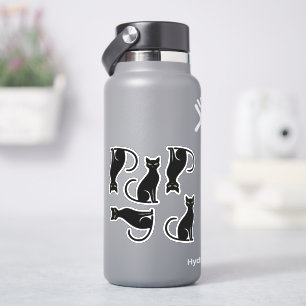Coole schwarze Katzensilhouetten Aufkleber