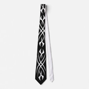 Coole schwarze Krawatte mit wildem Tattoo-Muster