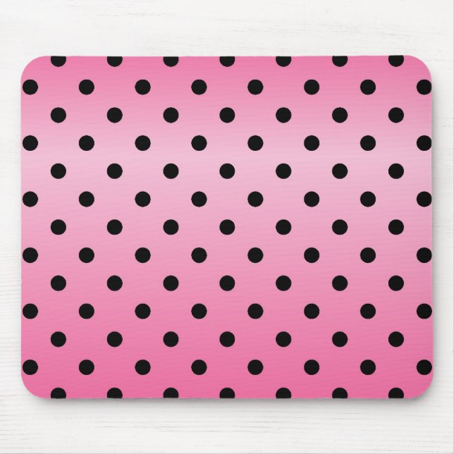 coole schwarze Polka-Punkte in leuchtend rosa Hint Mousepad (Vorne)