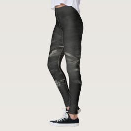 Coole schwarze und silberne Leggings - hallo