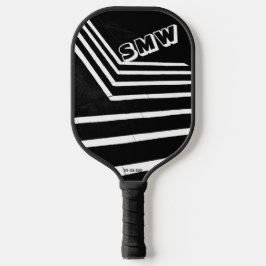 Coole schwarze, weiße Linien, benutzerdefinierte M Pickleball Schläger