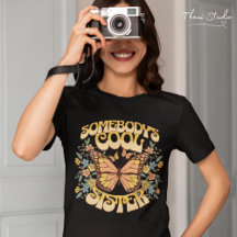 Coole Schwester Schmetterling Wilde Blume Vintage