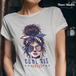 Coole Schwester wählt Vintage zerzauste Haar-Lady- T-Shirt