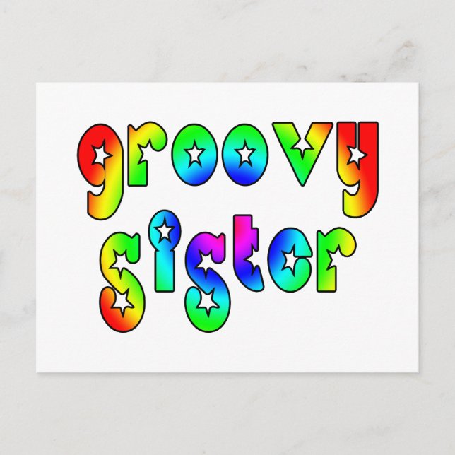 Coole Schwestern Weihnachten : Groovy Sister Postkarte (Vorderseite)