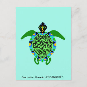 Coole See TURTLE - Tierfreund - Türkisblau im Ozea Feiertagspostkarte