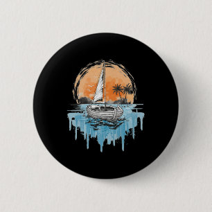 Coole Segelboote auf offenem Wasser, nautisches Th Button
