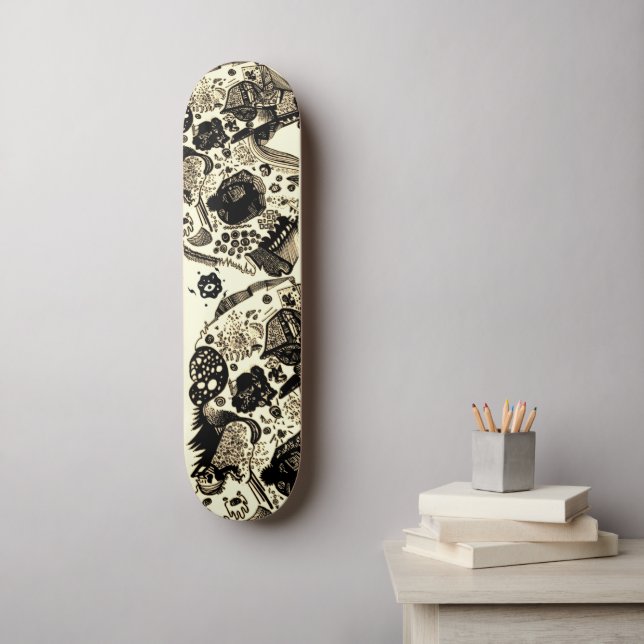 Coole Sepia Black Skateboard (Wandkunst)