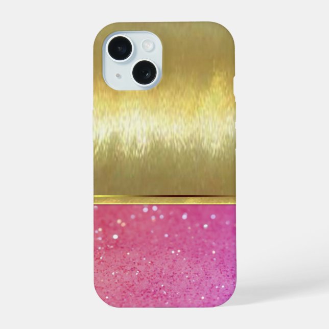 Coole Shell Pink Gold Design Hülle iPhone 15 Hülle (Rückseite)