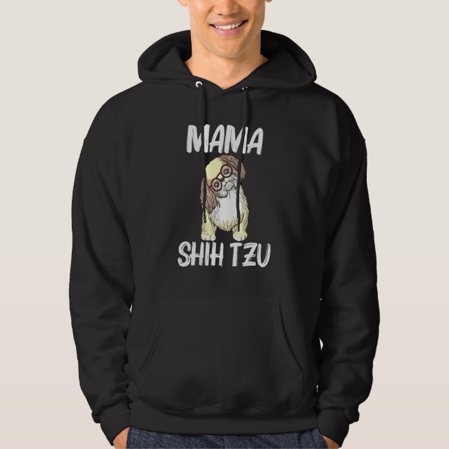 Coole Shih Tzu Art für Frauen Mama Welpen Hundebra Hoodie (Vorderseite)