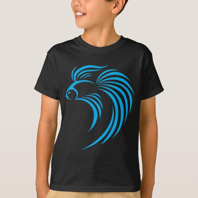 Coole siamesische Fischeswish-Logo-Ikonen-Art T-Shirt (Vorderseite)