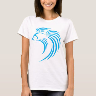 Coole siamesische Fischeswish-Logo-Ikonen-Art T-Shirt