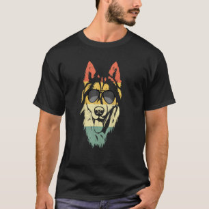 Coole sibirische Husky Hunde Retro Vintag T-Shirt