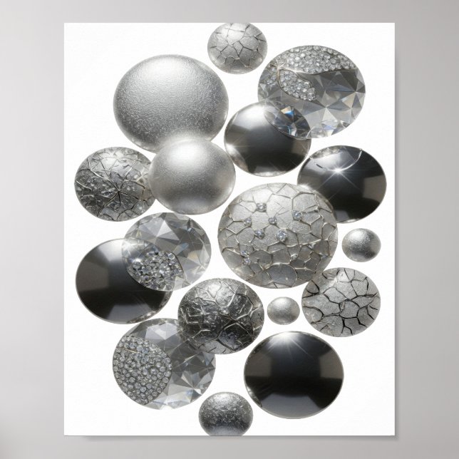 Coole Silber-EDELSTEIN-SCHMUCK Poster (Vorne)