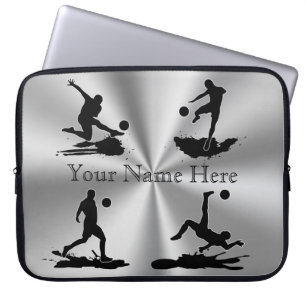 Coole silberne Farbpersonalisierte Fußball-Hülle Laptopschutzhülle