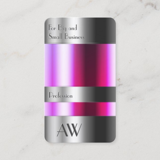 Coole Silberschachtel Rosa Lila Flüssigkeiten mit  Visitenkarte (Vorderseite)