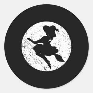 Coole Silhouette Halloween Trick oder Behandlung u Runder Aufkleber