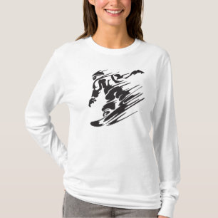 Coole Silhouette Snowboard Mountain T - Shirt