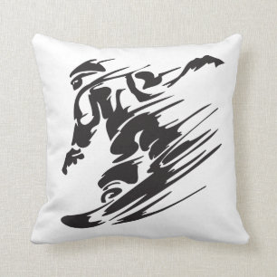 Coole Silhouette Snowboarden Bergkissen Kissen