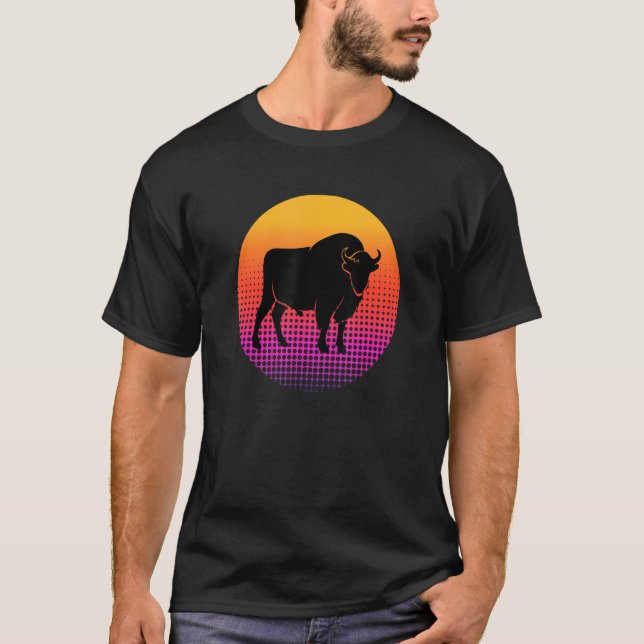 Coole Silhouette von Rindern T-Shirt (Vorderseite)