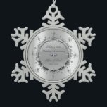 Coole Silver Floral Wirbel Hochzeitstag Schneeflocken Zinn-Ornament<br><div class="desc">Elegante silberne florale Wirbel 50. Hochzeitstag Schmuck.</div>