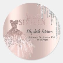 Coole Silver Glitzer Tropfen, Dress Rose Gold Swee