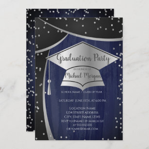 Coole Silver Graduation Cap,Diamonds Abschluss Einladung