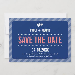 COOLE SIMPLE SAVE THE DATE schlichte Marinekoralle