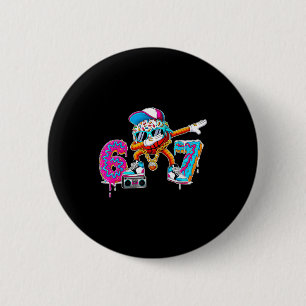 Coole Six Seven Dabbing Basketball Kunst Button