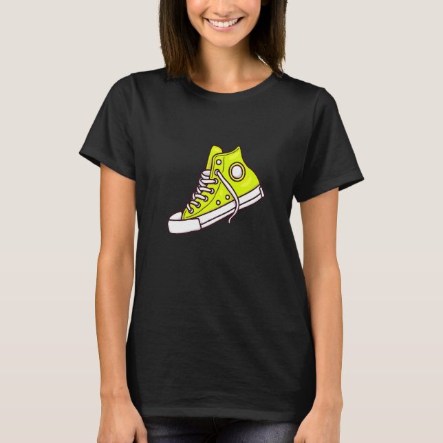 Coole Skateboarding Green Sneakers Grafik Mode T-Shirt (Vorderseite)