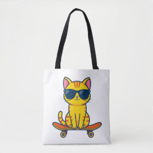 Coole Skateboarding-Katze mit Sonnenbrille Cartoon