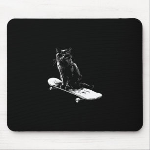 Coole Skateboarding-Katze mit Sonnenbrille für Män Mousepad